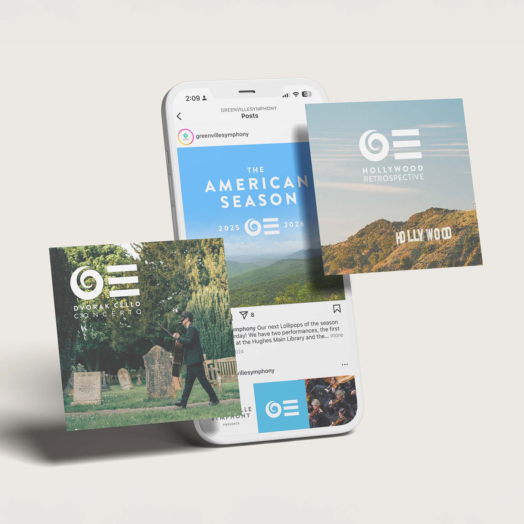 Greenville Symphony Orchestra Social Post Concepts